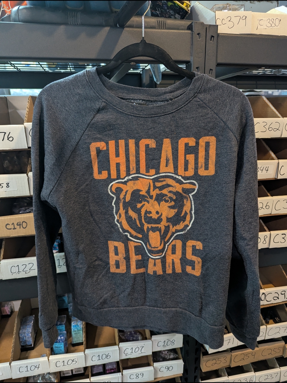 NFL Chicago Bears Charcoal Sweatshirt with Orange Logo